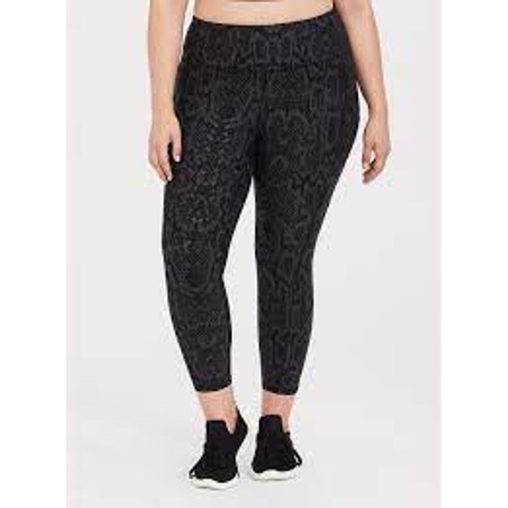 Torrid Dark Grey Snakeskin Print Ankle Side Pockets Active Women's Leggings 4X